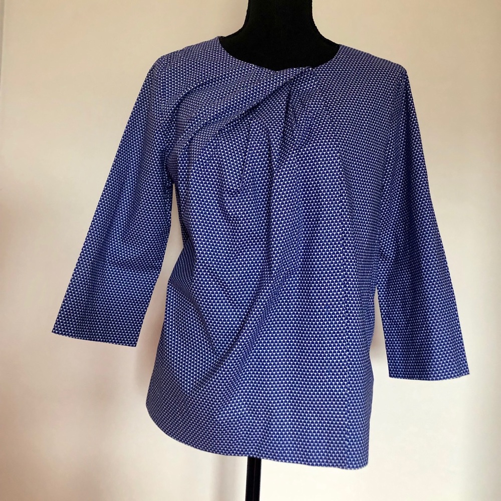 COS Button Down Shirt Size 8 Medium M 3/4 Sleeves